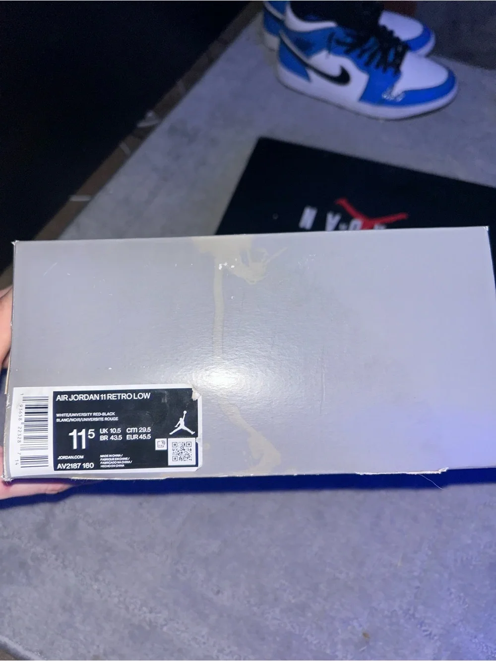 Jordan Kids Low-Top Sneakers in White and Gray Snake Print